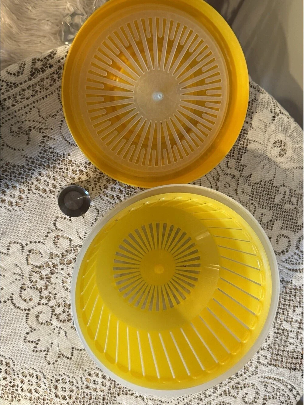 Triumph Brevet Salad Spinner Yellow 7220266 Complete FRANCE VTG Retro Kitchen